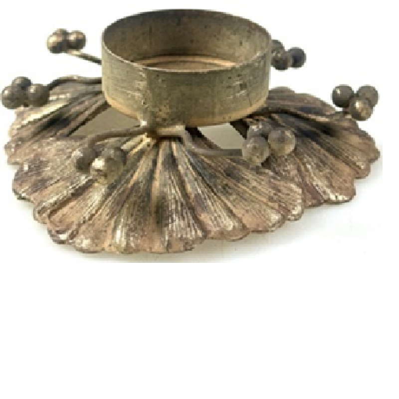 waxinelichthouder van ginkobladeren 